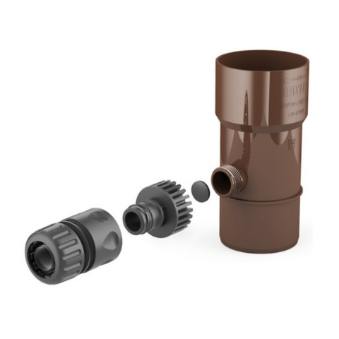 BRYZA Odzyskiwacz wody deszczowej PVC / 90mm + końcówki Brąz (RAL 8017) BRYZA Odzyskiwacz wody deszczowej PVC / 90mm + końcówki Brąz (RAL 8017)