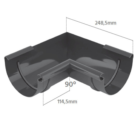 BRYZA PVC Narożnik 125mm / WEWNĘTRZNY (kąt 90°) Brąz (RAL 8017) BRYZA PVC Narożnik 125mm / WEWNĘTRZNY (kąt 90°) Brąz (RAL 8017)