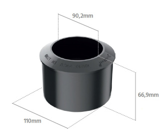 BRYZA PVC Redukcja 110/90mm Czarny (RAL 9005)