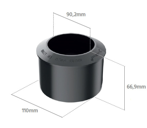 BRYZA PVC Redukcja 110/90mm Czarny (RAL 9005) BRYZA PVC Redukcja 110/90mm Czarny (RAL 9005)