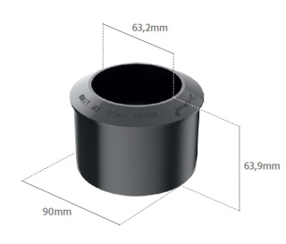 BRYZA PVC Redukcja 90/63mm Czarny (RAL 9005)