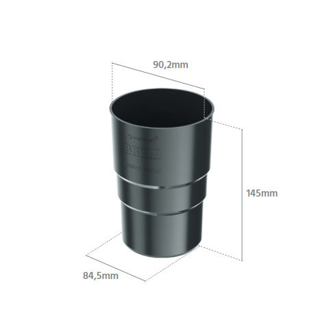 BRYZA PVC Złączka rury 90mm (mufa) Brąz (RAL 8017) BRYZA PVC Złączka rury 90mm (mufa) Brąz (RAL 8017)