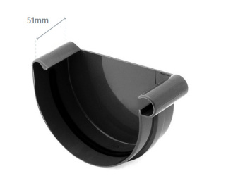 Bryza PVC Denko prawe 125 mm Czarny (RAL 9005)