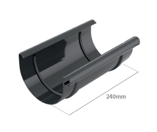 Bryza PVC Złączka rynny 125 mm Czarny (RAL 9005)