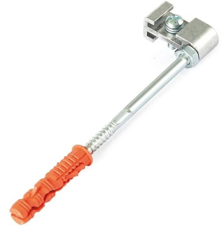 Bryza Hak/Śruba M8 do obejmy PVC (z kostką) + kołek / 250mm