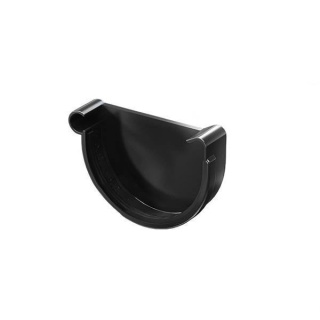 Zaślepka Denko rynny z uszczelką Ø125 mm ProAqua Budmat Prawe Czarne (RAL 9005)