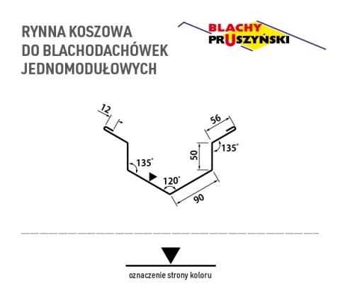 Rynna koszowa typ 4 Pruszyński - Rynna koszowa do blachodachówek jednomodułowych